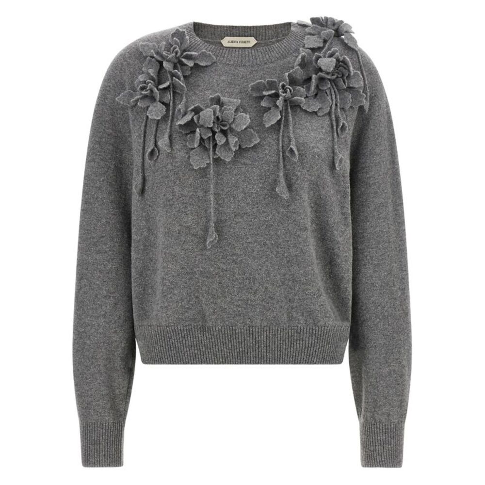 Alberta Ferretti Gray Virgin Wool Women's Cardigan